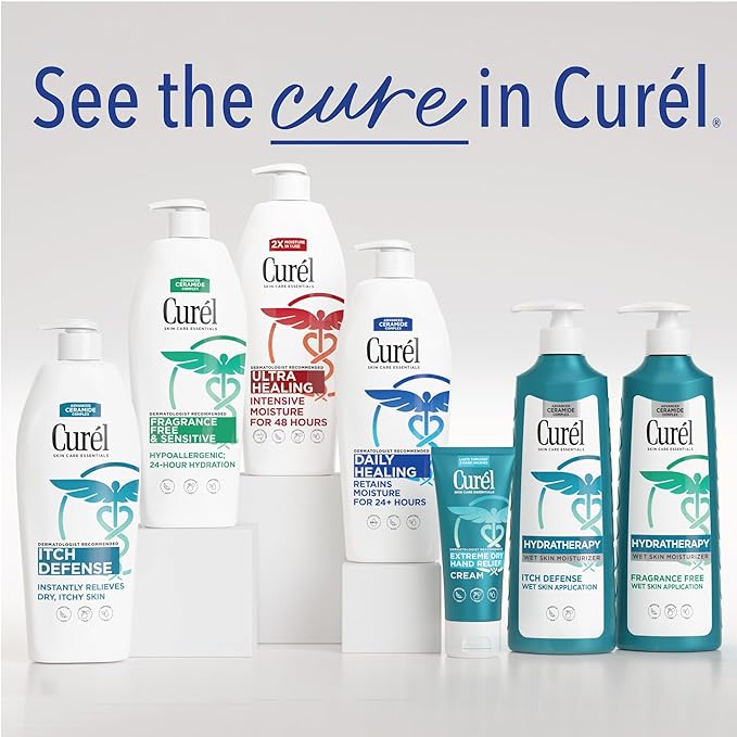 Curel Itch Defense Calming Body Lotion, Moisturizer for Dry, Itchy Skin, Body and Hand Lotion, with Advanced Ceramide Complex, Pro-Vitamin B5, Shea Butter, 20 Oz