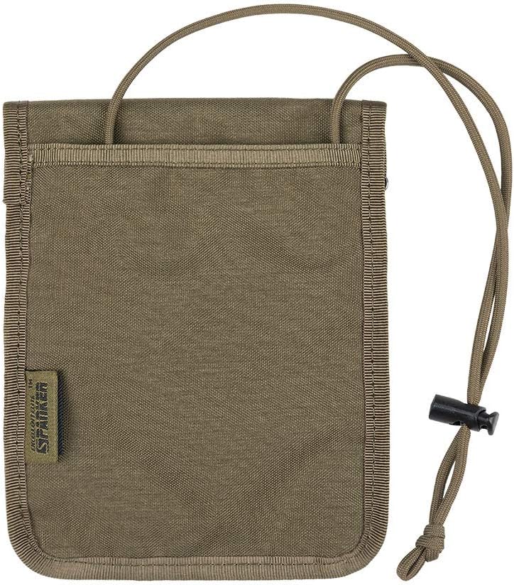 EXCELLENT ELITE SPANKER Passport Holder Nylon Neck Pouch RFID Blocking Travel Neck Wallet ID Card Organizer Pouch with Neck Lanyard(Ranger Green)