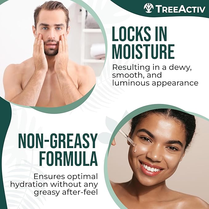 Anti-Aging Hyaluronic Acid Serum for Face 2 oz, Hydrating Wrinkle Repair for Skin Care, Pure Hyaluronic Acid Face Serum for Women, Oil-Free Anti-Aging for Advanced Skin Repair TreeActiv