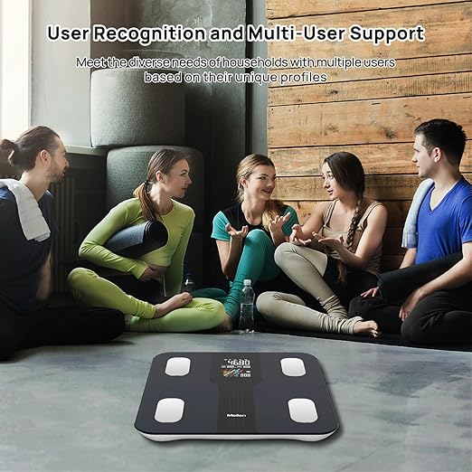 Scale for Body Weight,High Precision Digital Body Fat Analyzer, VA Large LED Smart Bathroom Scale, with BMI Heart Rate, 15 Body Composition, Sync Fitness App, Maximum Measuring Range 400lb