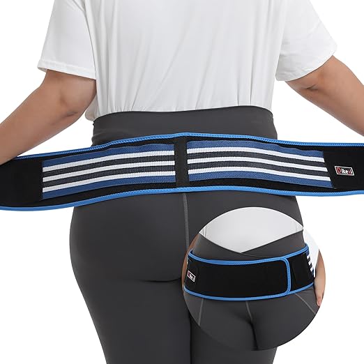 Sacroiliac SI Joint Hip Belt for Women Men-Alleviate Sciatica|Pelvic|Back|Lower Back Support, Pelvic Support Belt, Adjustable Lumbar Pain Relief, Trochanter Belt Blue, XL(Hip Size 52"- 63")