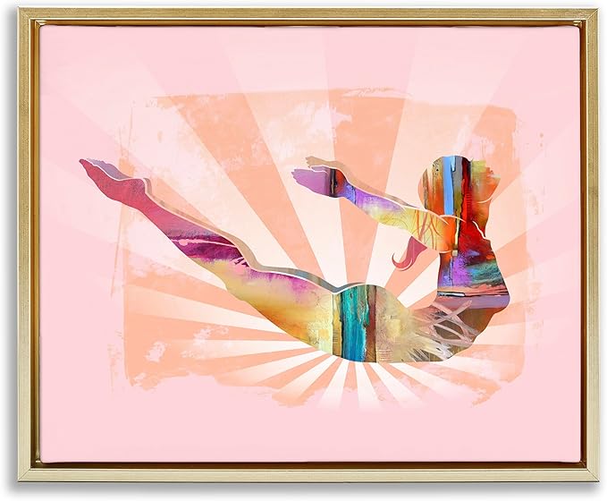 Stupell Industries Abstract Mindfulness Exercise Framed Floater Canvas Wall Art Design by Tim Parker, Gold Floater Frame, 21 x 17
