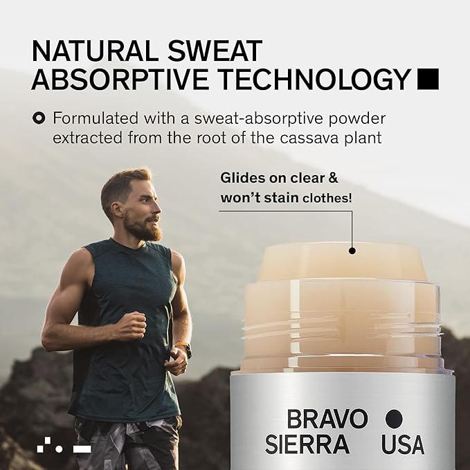 Aluminum-Free Deodorant for Men by Bravo Sierra, 1-Pack - Contains Natural Ingredients – Long Lasting All-Day Odor and Sweat Protection -Sandalwood and Fig, 3.2 oz - Paraben-Free, Vegan & Cruelty-Free
