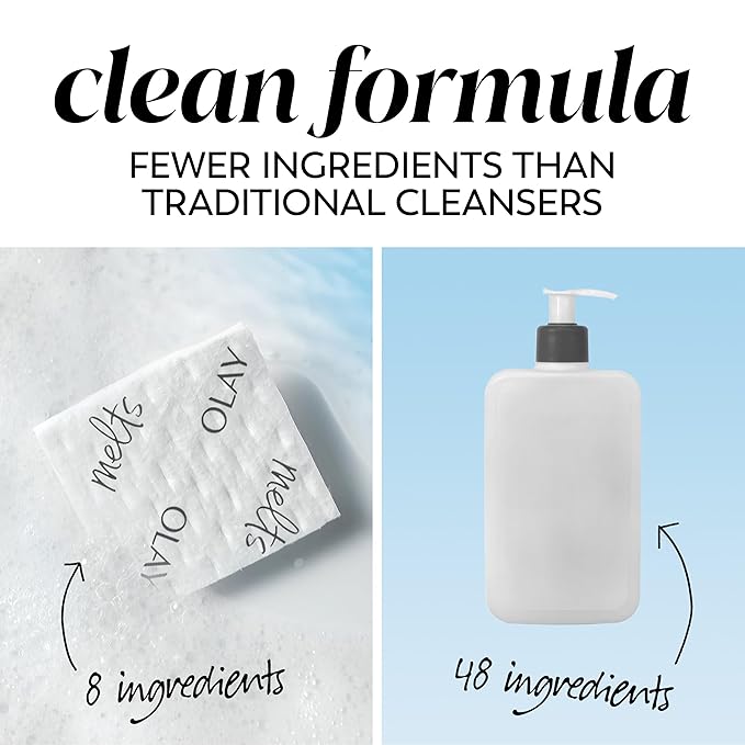 Olay Cleansing Melts + Vitamin C Face Cleanser, 64 ct. total (2 x 32 ct.), Water-Activated Face Wash to Clean, Tone, and Refresh