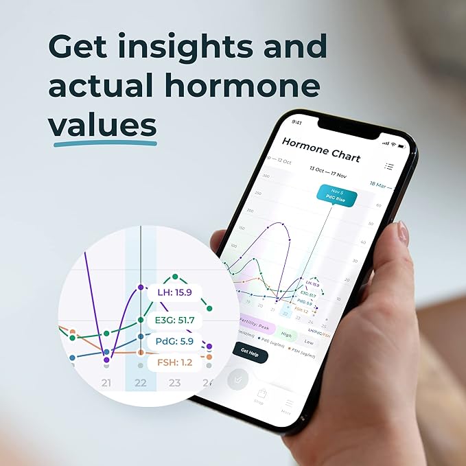 Inito Fertility Monitor & Hormone Tracker for Women | Estrogen, LH, PdG (Urine Metabolite of progesterone), FSH | Track and Confirm Ovulation | Includes 15 Test Strips (iPhone 15 Plus)