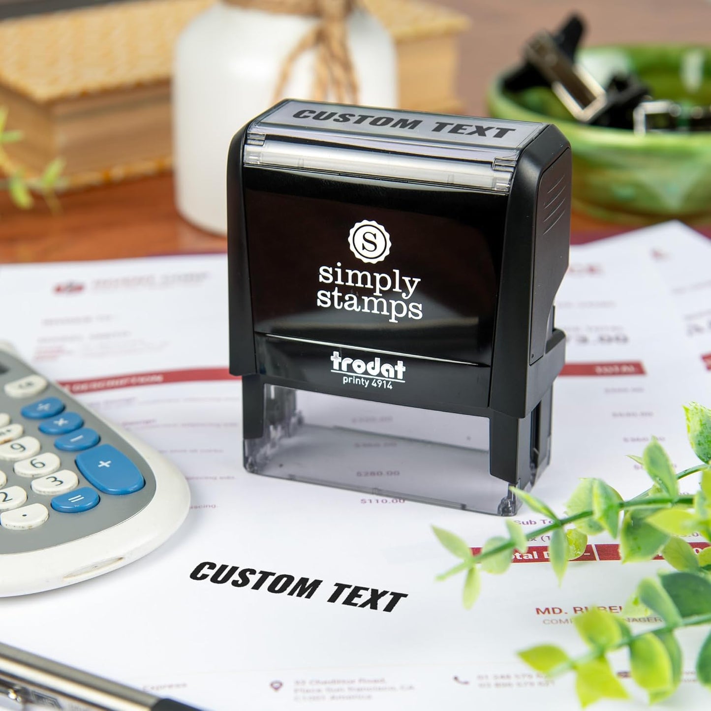 Custom Text Office Stamp | 4 Different Sizes | 20 Designs | Multiple Color Options | Up to 3 Lines of Text | Perfect for Quick Validation of Office Documents (Custom Text, Xtra Large)