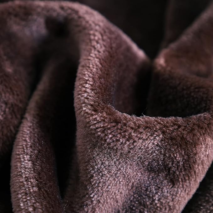 SOCHOW Flannel Fleece Blanket Twin Size, All Season Lightweight Super Soft Cozy Blanket for Bed or Couch, Brown, 60" X 80"