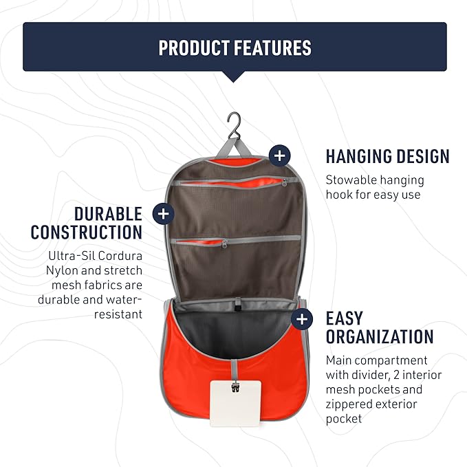 Sea to Summit TravellingLight Hanging Toiletry Bag, Travel Organizer for Men and Women