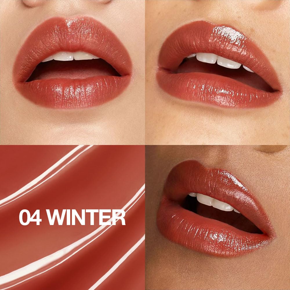 2Pcs Tinted Lip Balm Moisturizing Lipstick – Soft Pale Pink & Cool Plum Red Sheer Hydrating Lip Color for Dry Lips – Nourishing Lip Balm for All Women with a Subtle Natural Scent (S01 & S04)