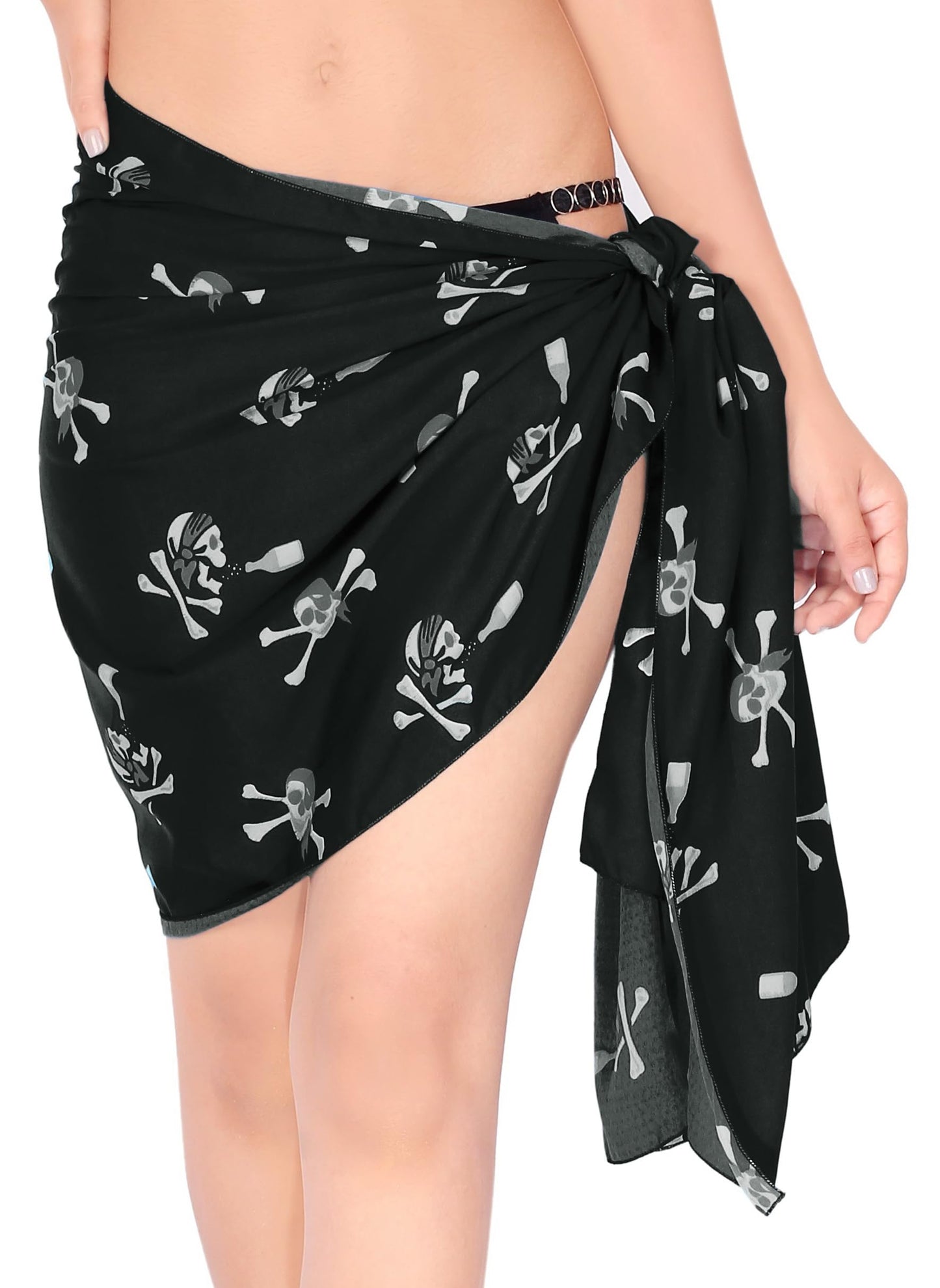 LA LEELA Women's Sarong Wraps Beachwear Bikini One Size Pirates Red
