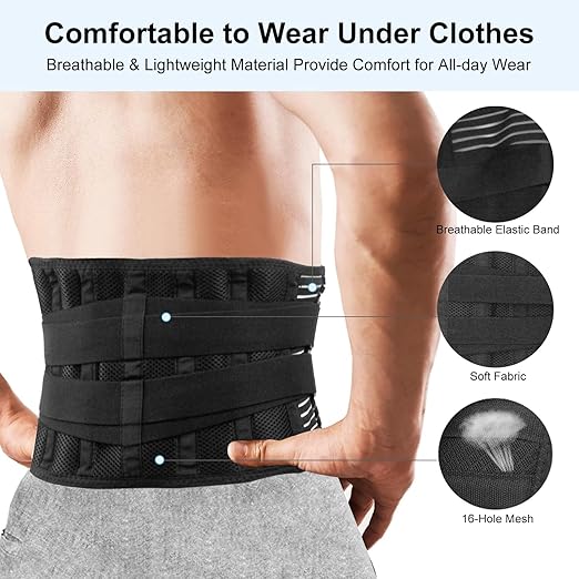 Back Brace for Lower Back Pain Women & Men with Lumbar Pad, Breathable Lumbar Back Support Belt for Women, Back Braces Relief from Sciatica Herniated Disc for Heavy Lifting Exercise - 2XL