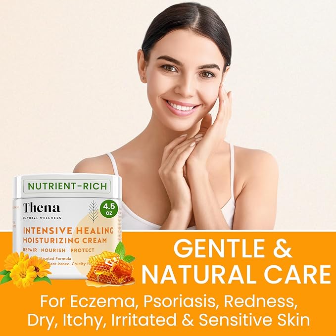 25-in-1 Healing Moisturizing Cream Dry Irritated Itchy Skin Relief - Soothes Nourishes Body Scalp Hands, Natural Moisturizer for Eczema Psoriasis Dermatitis, Adults Kids