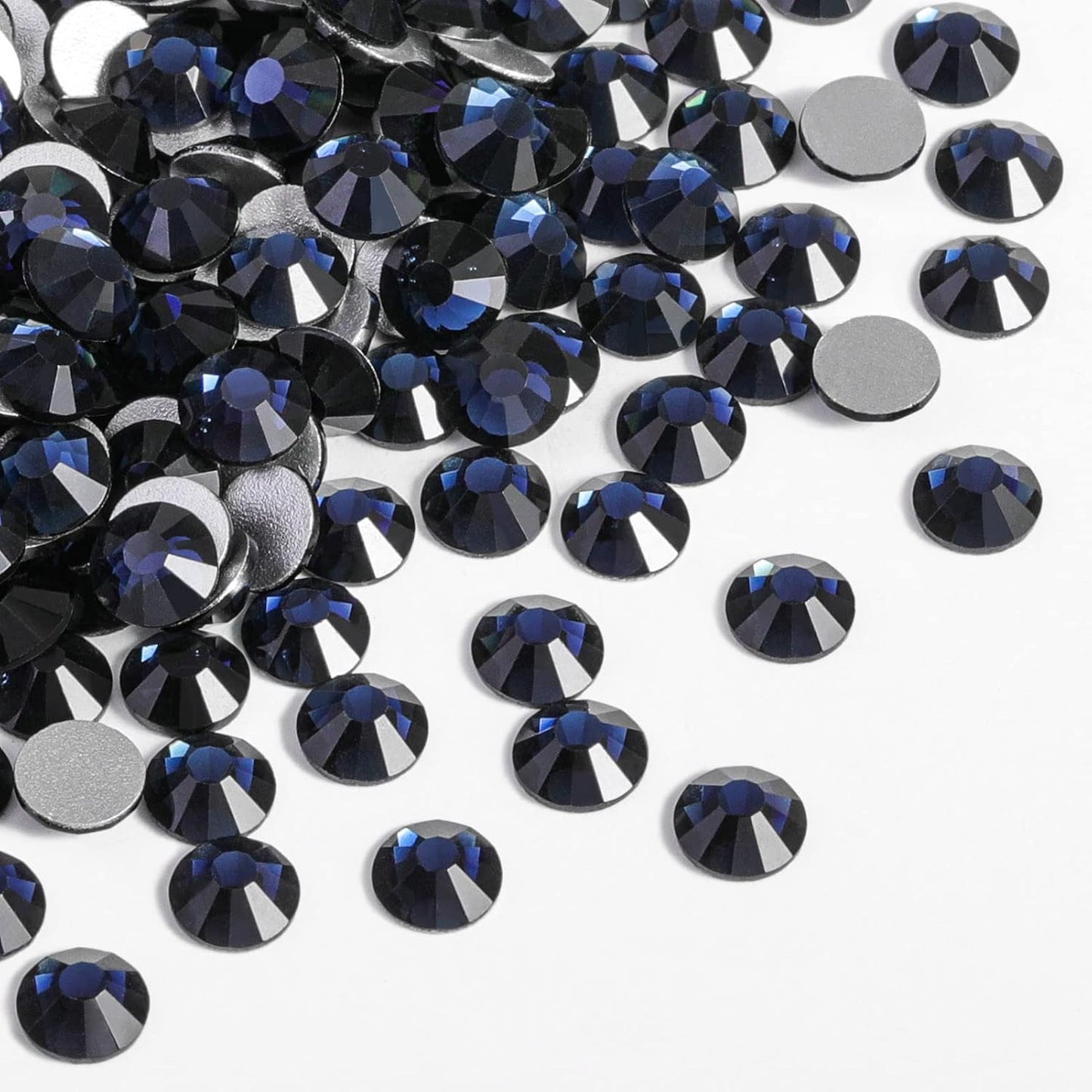 beadsland Flat Back Crystal Rhinestones Round Gems for Nail Art and Craft Glue Fix, Montana(2.9-3.0mm) SS12/1440pcs