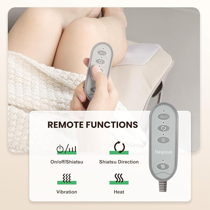 Back Massager for Pain Relief Deep Tissue, Shiatsu Back and Neck Massager with Soothing Heat, Vibration Kneading Massage Pillow for Neck Shoulder, Gifts for Women Mom