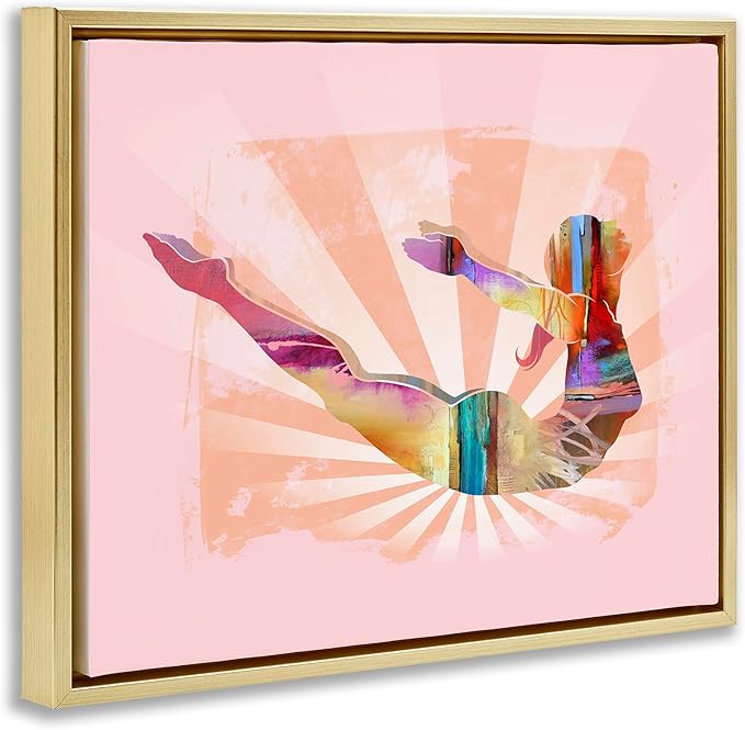 Stupell Industries Abstract Mindfulness Exercise Framed Floater Canvas Wall Art Design by Tim Parker, Gold Floater Frame, 21 x 17