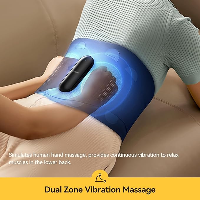 Deerma Heating Pad for Back,Christmas Gifts,Cordless Rechargeable Lower Back Heating Pad Muscle Relief Portable Heated Wearable Back Support Brace with Light Vibrating for Back Relief Period Cramps