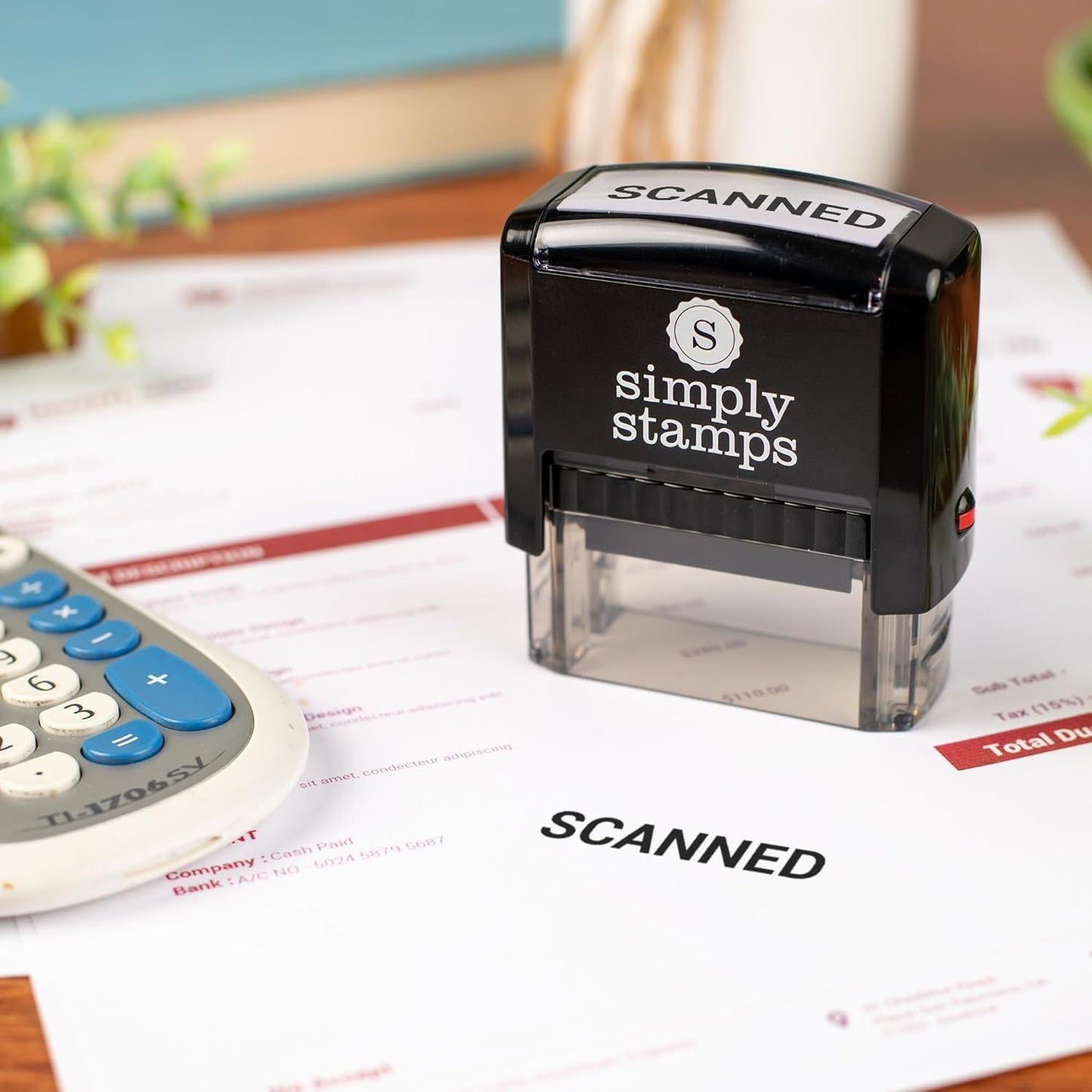 Scanned Office Stamp | 4 Different Sizes | 20 Designs | Multiple Color Options | Perfect for Quick Validation of Office Documents (Scanned, Medium)