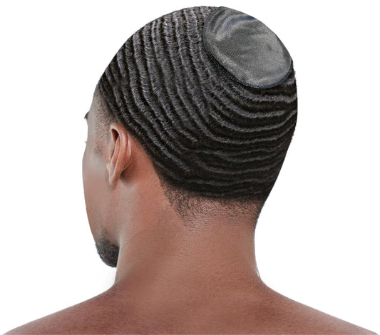 Crown Patch 360 Waver's Compression 4.5" Rapid Waver's Crown Compression Patches for Hair for Men (Pack of 6) Black