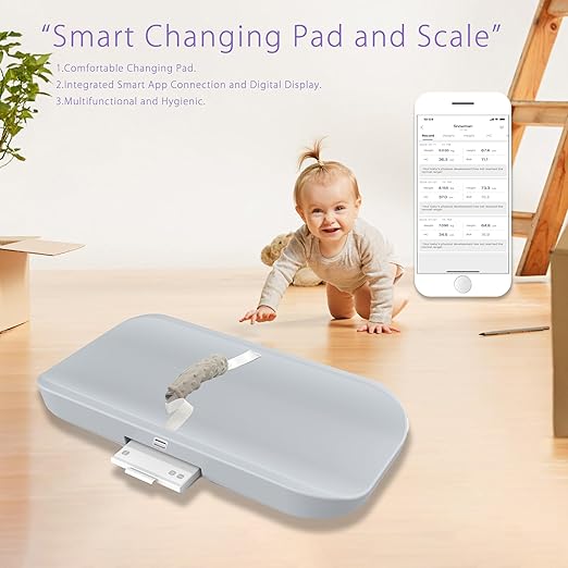 Baby Digital Weight Scale, Accurate Infant Scale with Bluetooth & Non-Slip Surface - Portable, Washable, for Newborns and Toddlers - Gray