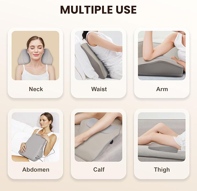 Back Massager for Pain Relief Deep Tissue, Shiatsu Back and Neck Massager with Soothing Heat, Vibration Kneading Massage Pillow for Neck Shoulder, Gifts for Women Mom