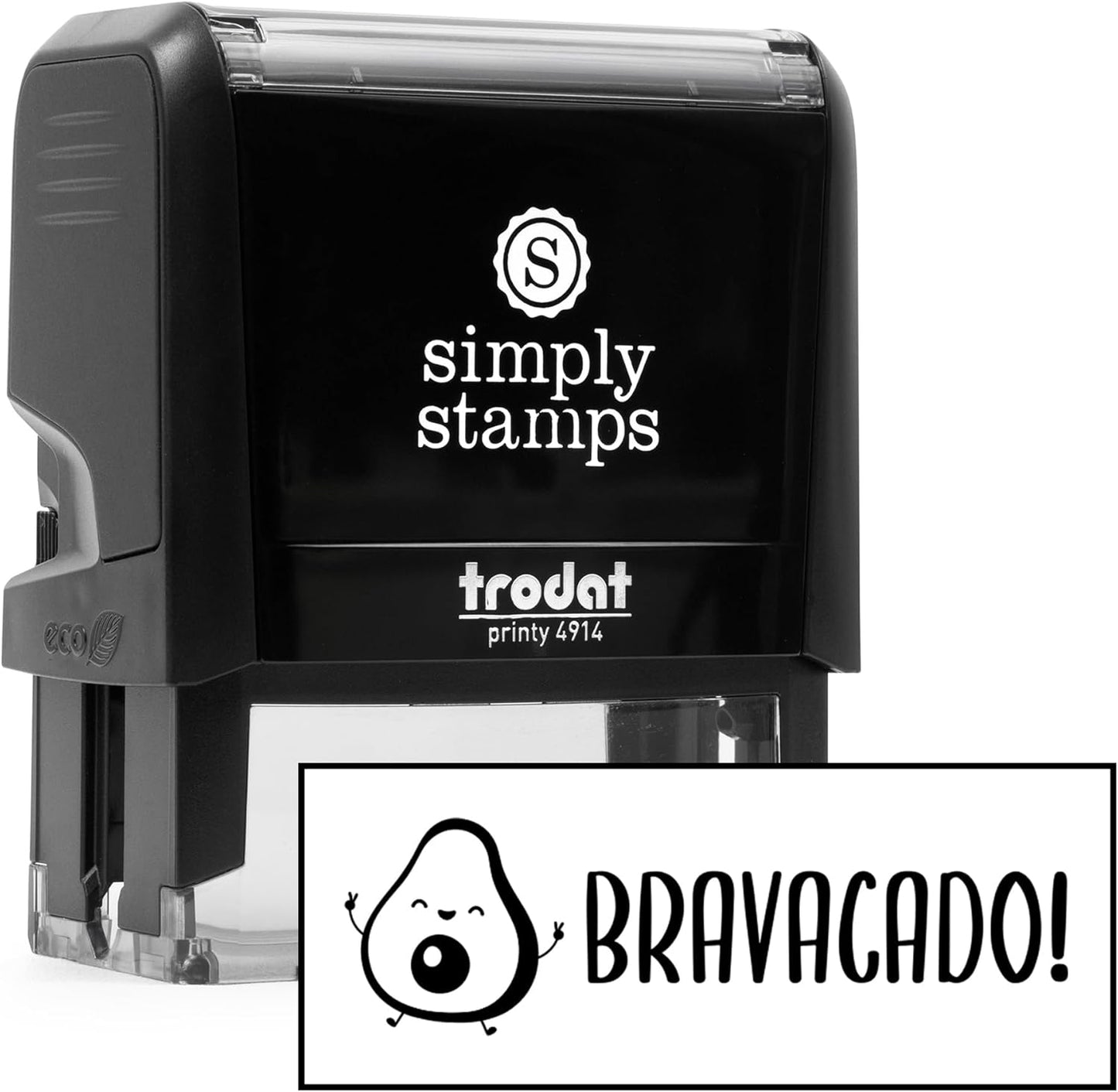 Bravacado Xtra Wide Self-Inking Stamps | 49 Designs | Classroom Phrases | Grading Made Easy