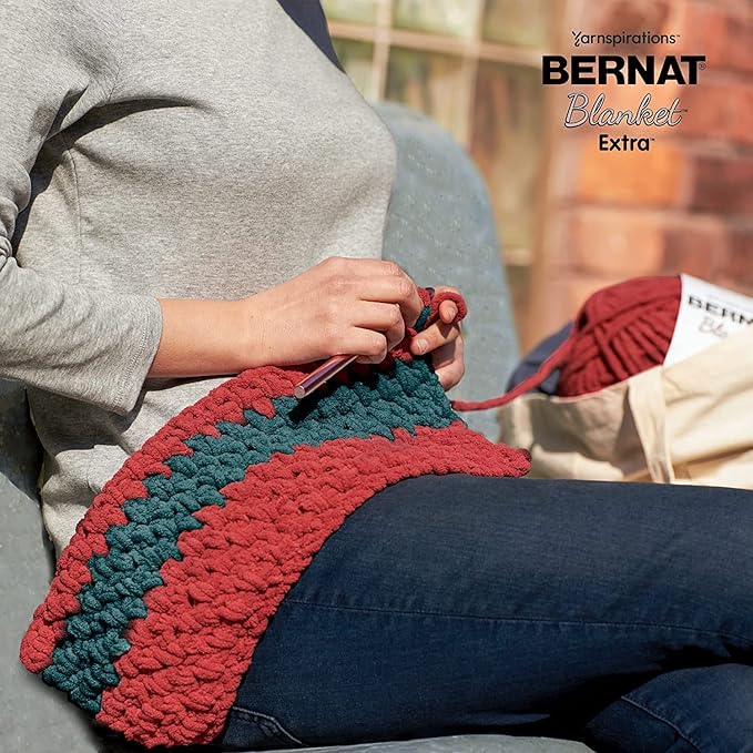 Bernat Blanket Extra Plum Brights Yarn - 2 Pack of 300g/10.5oz - Polyester - 7 Jumbo - 97 Yards - Knitting/Crochet