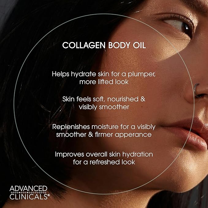 Advanced Clinicals Retinol Body Lotion + Collagen Body Oil 2pc Skincare Set For Women & Men | Fragrance Free Retinol Lotion + Collagen Massage Body Oil To Improve Appearance Of Crepey Skin, 2pc Set