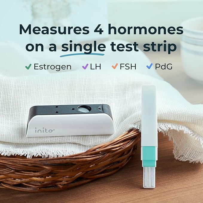 Inito Fertility Monitor & Hormone Tracker for Women | Estrogen, LH, PdG (Urine Metabolite of progesterone), FSH | Track and Confirm Ovulation | Includes 15 Test Strips (iPhone 13 Mini)