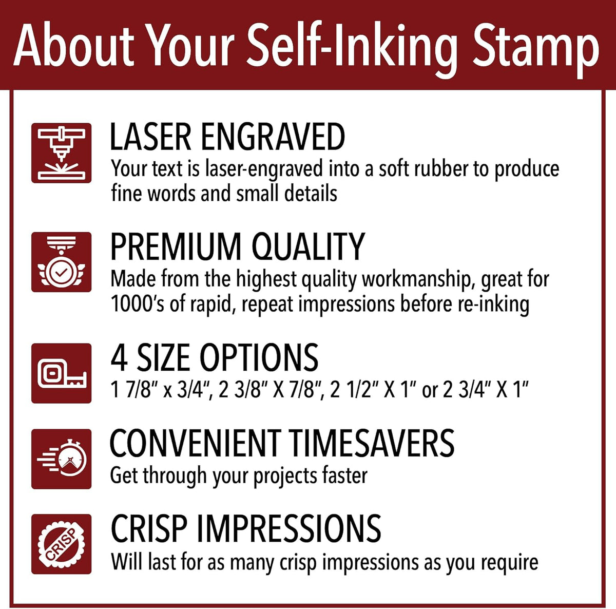 Confidential Office Stamp | 4 Different Sizes | 20 Designs | Multiple Color Options | Perfect for Quick Validation of Office Documents (Confidential, Large)