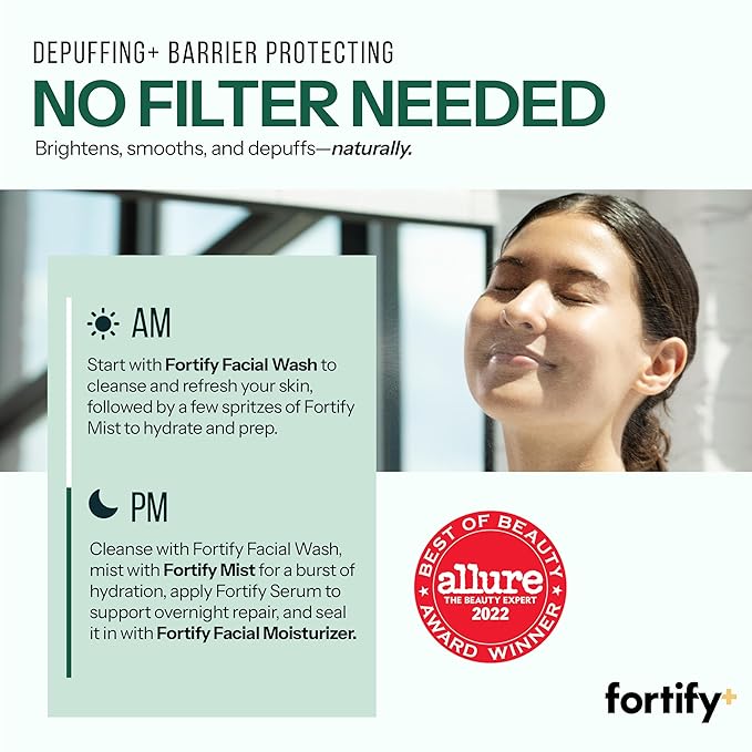 Fortify 9-in-1 Korean Facial Mist Spray with Hyaluronic Acid & Aloe Vera - Ultra Hydrating - Dermatologist Tested, Fragrance-Free - for All Skin Types, Clean Beauty - 130ML/4.39Oz