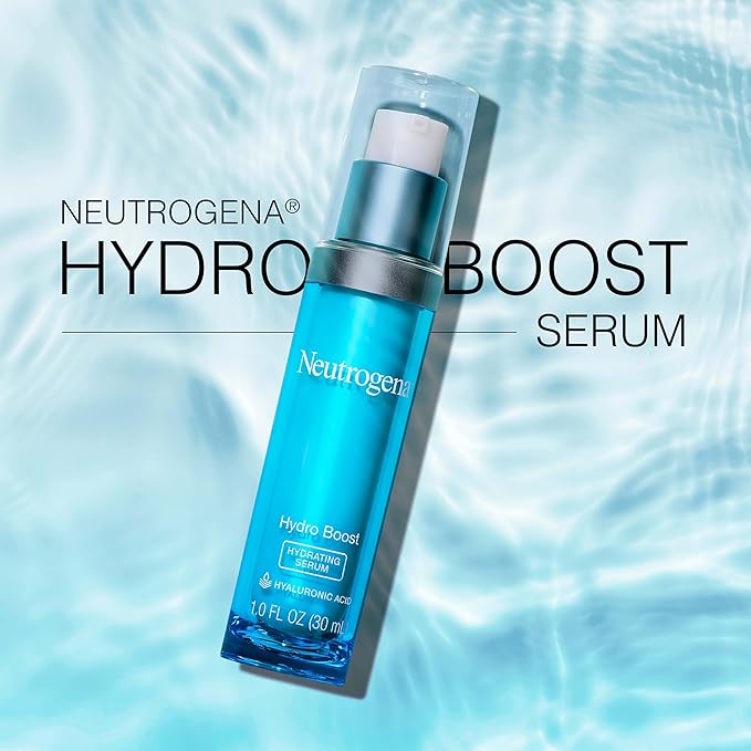 Neutrogena Hydro Boost Hydrating Hyaluronic Acid Serum, Hydrating Face Moisturizer For Dry Skin, Oil-Free Non-Comedogenic Moisturizer, 1 FL OZ