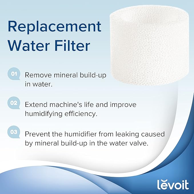 LEVOIT Air Purifiers for Home Large Room, HEPA Filter Cleaner with Washable Filter & 10-Pack Top Fill Humidifier Replacement Filters, Capture Particles to Improve Humidification