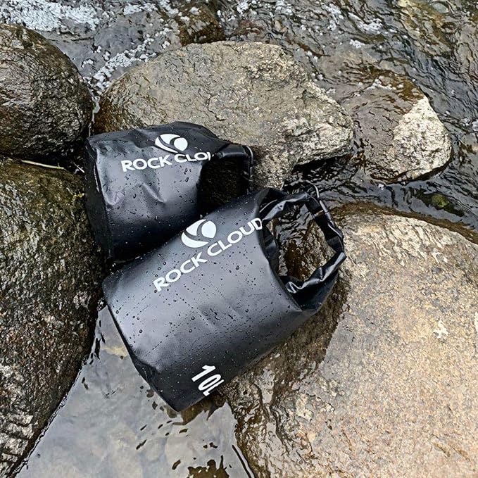 ROCK CLOUD Dry Bag Waterproof 20L Dry Sack for Kayaking Rafting Boating Beach Surfing Swimming Canoe Camping Hiking Fishing Ski, Black