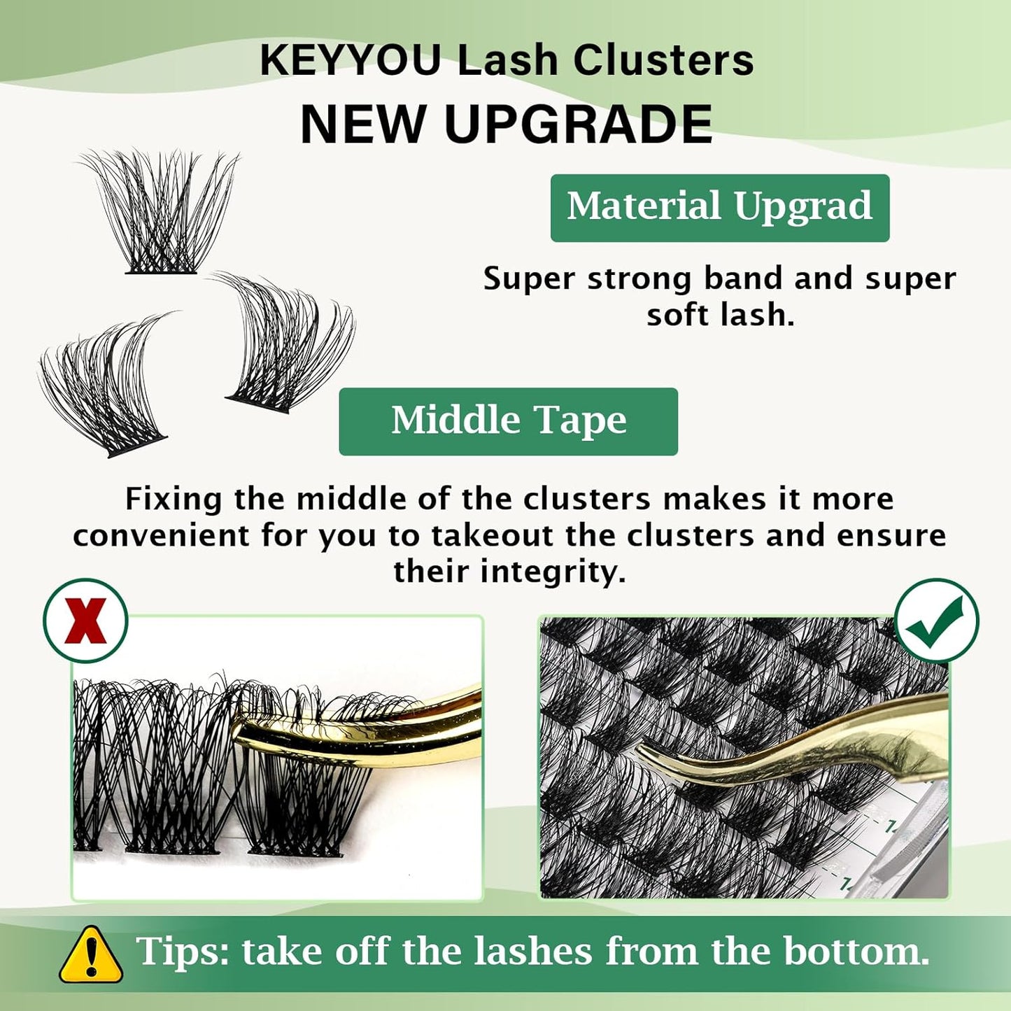 Lash Clusters 96pcs Individual Lashes D Curl 18mm Eyelash Clusters KEYYOU Volume Wispy Lash Extension Soft&Comfortable Easy DIY at Home(Y23,D-18mm)