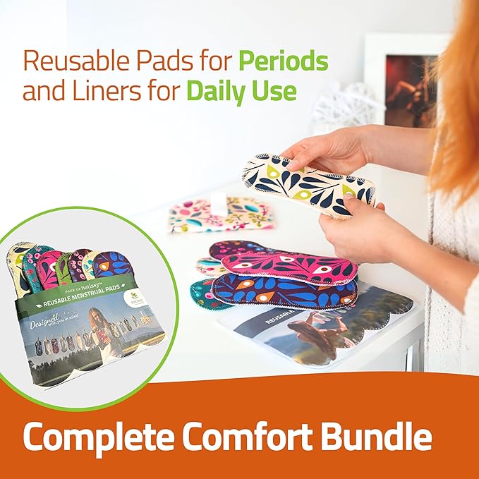 Organic Cotton Reusable Period Pad for Light Flow (S, Single); High-Temp Washable Cloth Pads for Women & Teens Made in EU; Non-Irritating, Soft Reusable Pad Menstrual for Comfortable Period Care
