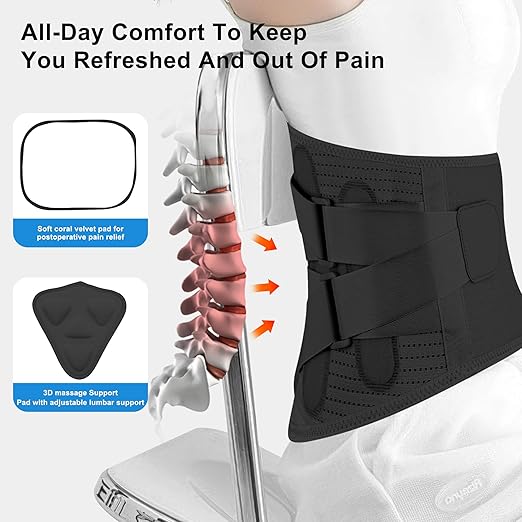 Back Brace for Lower Back Pain Relief for Women Adjustable Lumbar Support Belt Breathable Mesh for Herniated Disc,Sciatica,Scoliosis with Removable 3D Pad Home Work Sports