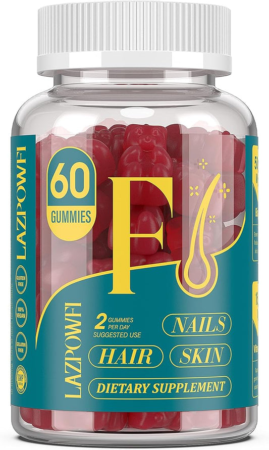 Biotin Gummies for Hair, Skin and Nails - Hair Vitamins for Men & Women, 10,000mcg Max Strength Vitamin B7 for Hair Growth and Stronger Nails,60 Counts - Cranberry Falvor-32