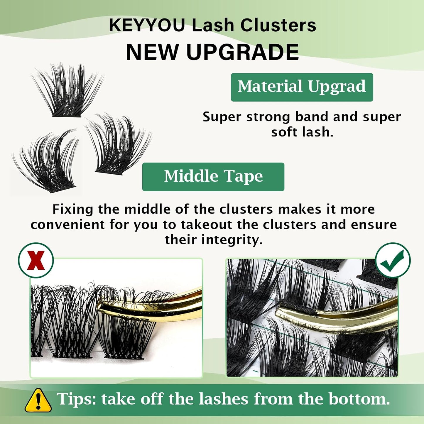 Lash Clusters 96pcs Individual Lashes Y22 D Curl 8-18MIX Eyelash Clusters KEYYOU Volume Wispy Lash Extension Soft&Comfortable Easy DIY at Home(Y22,D-8-18MIX)