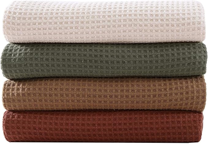 Eddie Bauer Blanket Soft Waffle Weave Bedding, Medium Weight Bedroom Decor, Softens Every Wash, Twin, Orange