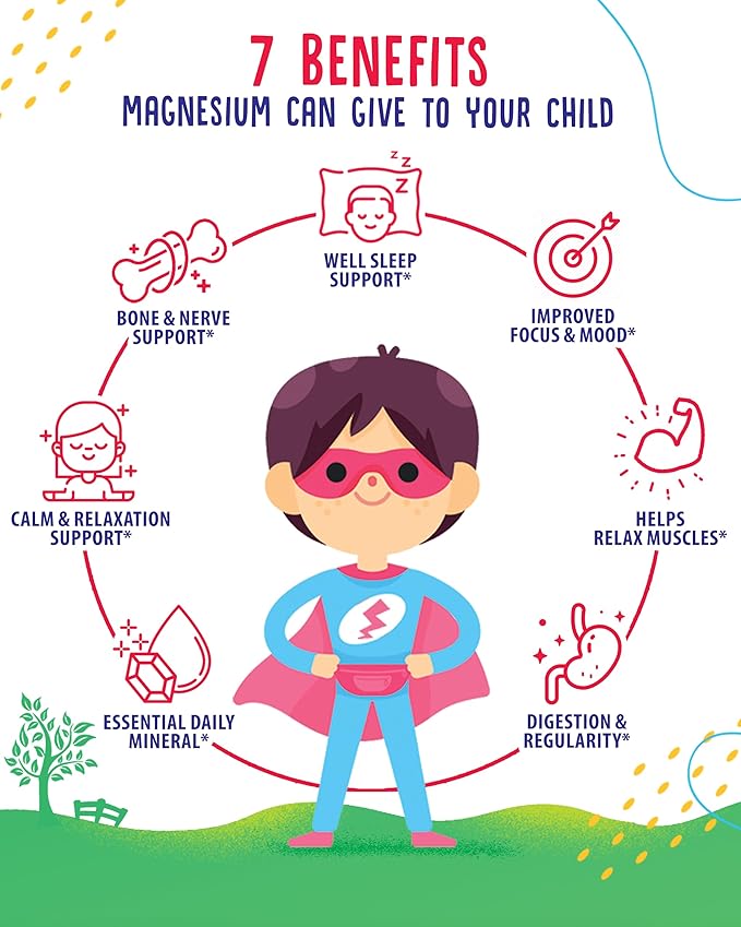 SUNNY SAM Vitamin D3 K2 Gummies 5000 IU & Magnesium Gummies for Kids Citrate Chewable Supplement for Mood & Muscle Support