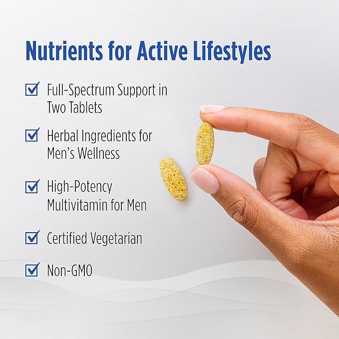 Nordic Naturals Men’s Multivitamin Extra Strength - Bone, Energy, & Blood-Vessel Support - Immunity Supplement - 20 Essential Nutrients - 60 Tablets - 30 Servings