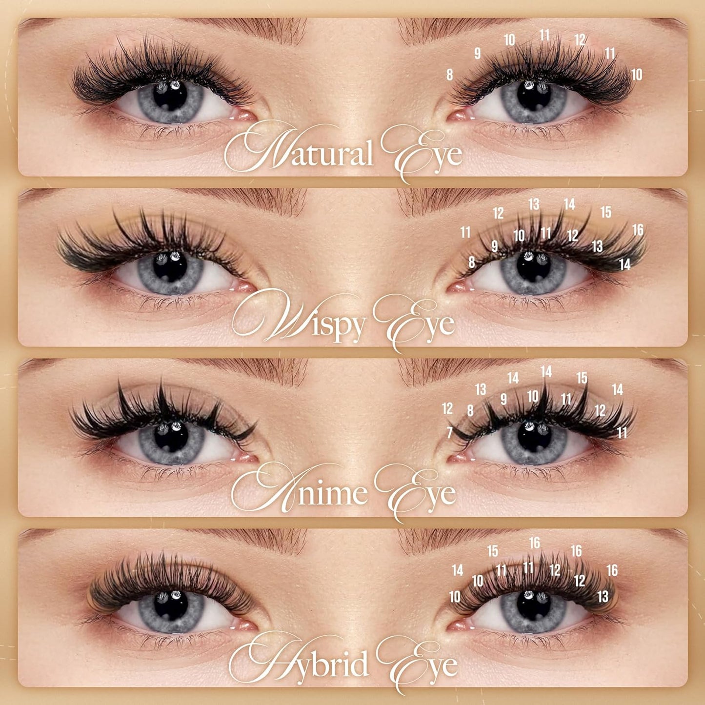 LASHVIEW 0.20 Thickness Silk D Curl Fake Eyelash Extensions Mixed Tray 8-15mm Natural Thick Lashes Individual Semi-Permanent Eyelashes Application for Professional Salon Use