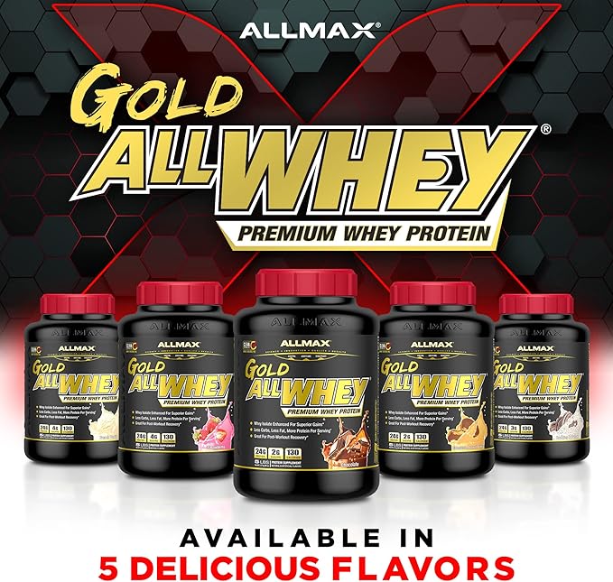 ALLMAX Nutrition Gold ALLWHEY, Chocolate- 5 lb - 24 Grams of Protein Per Scoop - Gluten Free, Low Carb & Low Sugar - Approx. 71 Servings