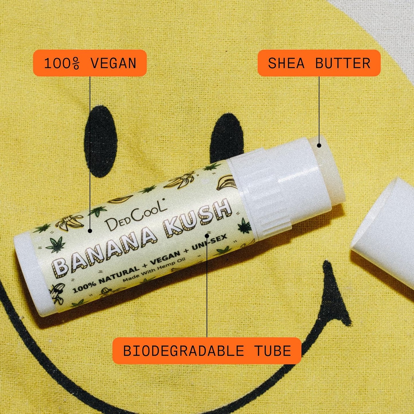 DedCool - Lip Balm Stick (Vanilla) Jumbo, Vegan, Flavored, Coconut Oil Lip Balm, Long Lasting, Moisturization, Hydrates Dry & Chapped Lips, Vegan, Natural, Clean, Non-Toxic, Fragrance For All