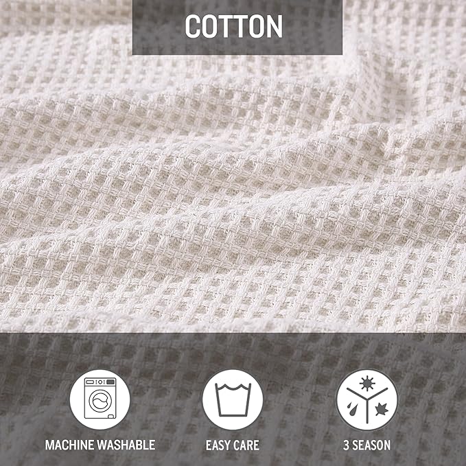 Eddie Bauer Blanket Soft Waffle Weave Bedding, Medium Weight Bedroom Decor, Softens Every Wash, Twin, White