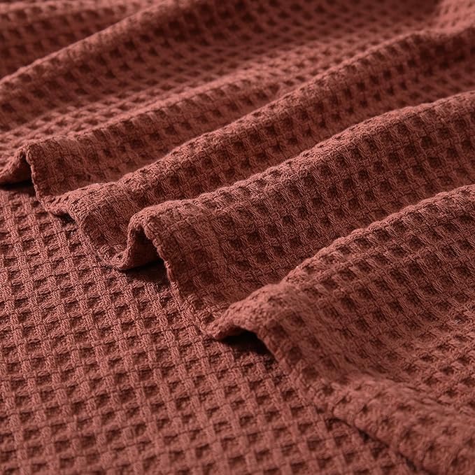 Eddie Bauer Blanket Soft Waffle Weave Bedding, Medium Weight Bedroom Decor, Softens Every Wash, Twin, Orange