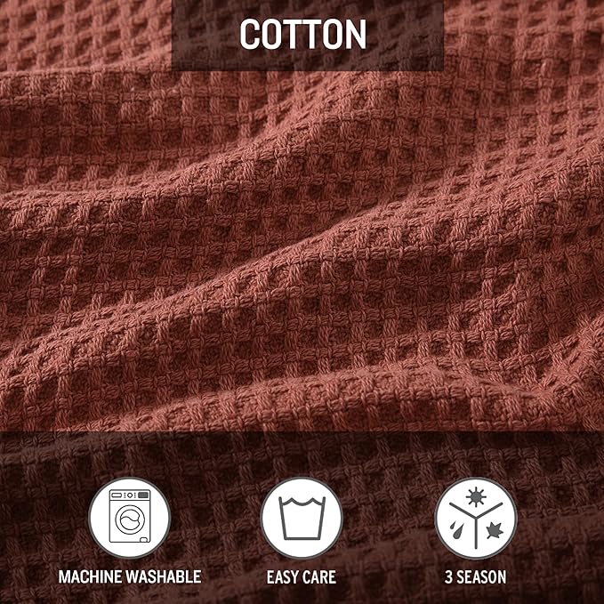 Eddie Bauer Blanket Soft Waffle Weave Bedding, Medium Weight Bedroom Decor, Softens Every Wash, Twin, Orange