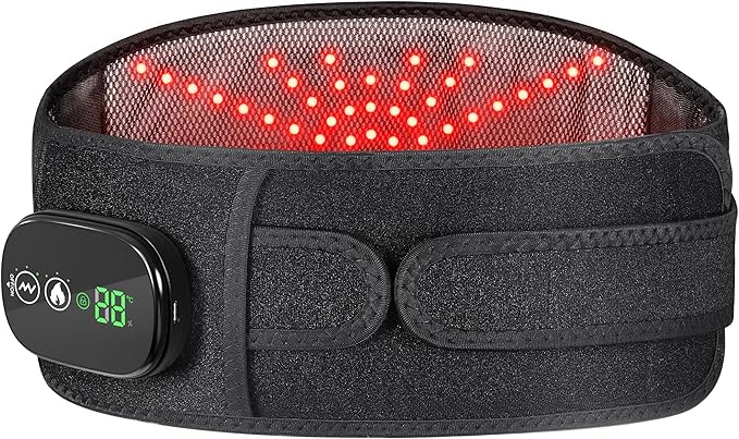 Heated Back Massager with 3 Heating & 3 Vibration Modes, Cordless Heating Pad for Back, Heated Back Brace Gifts for Family Men Women
