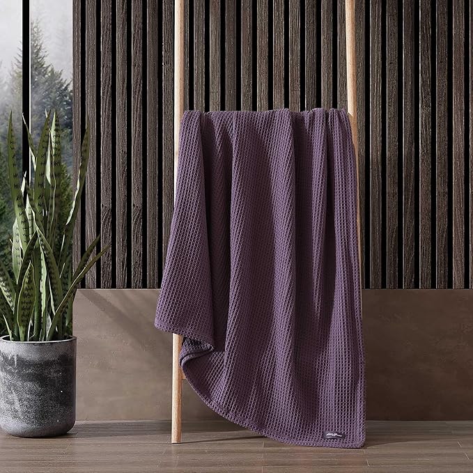 Eddie Bauer - King Blanket, Super Soft & Medium Weight, Softens Every Wash (Solid Waffle Purple, King)