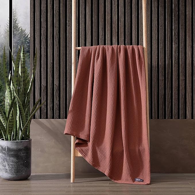 Eddie Bauer Blanket Soft Waffle Weave Bedding, Medium Weight Bedroom Decor, Softens Every Wash, Twin, Orange